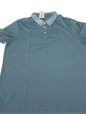 Classic Light Blue Micro-Stripe Polo Shirt